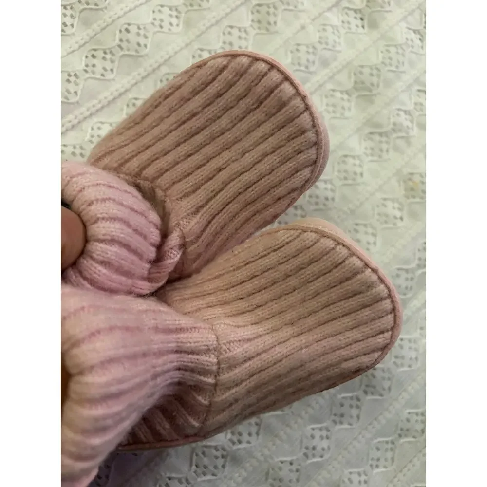UGG Bixbee Baby Booties Pink Knit Slip On Infant Size 4/5 Soft Sole
